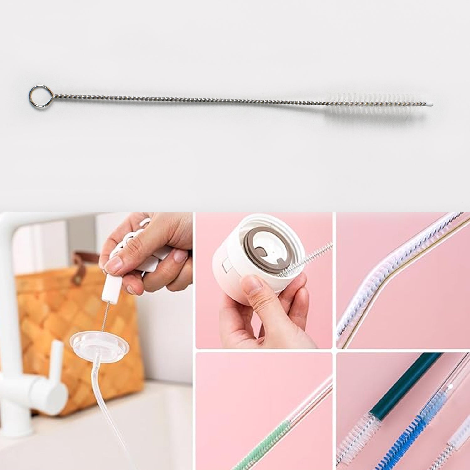 Stainless Steel Straw Cleaning Brush Drinking Pipe (20 Cm / 1 Pc) Stainless Steel Straw Cleaning Brush Drinking Pipe (20 Cm / 1 Pc)